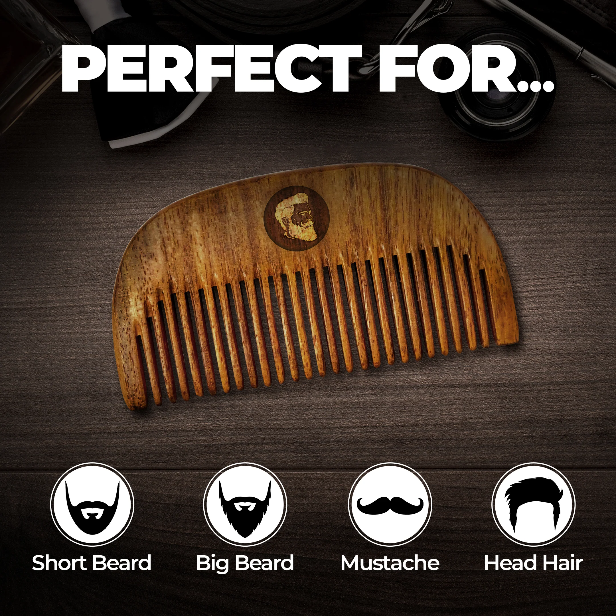 Compact Sheesham Beard Comb - Image 5