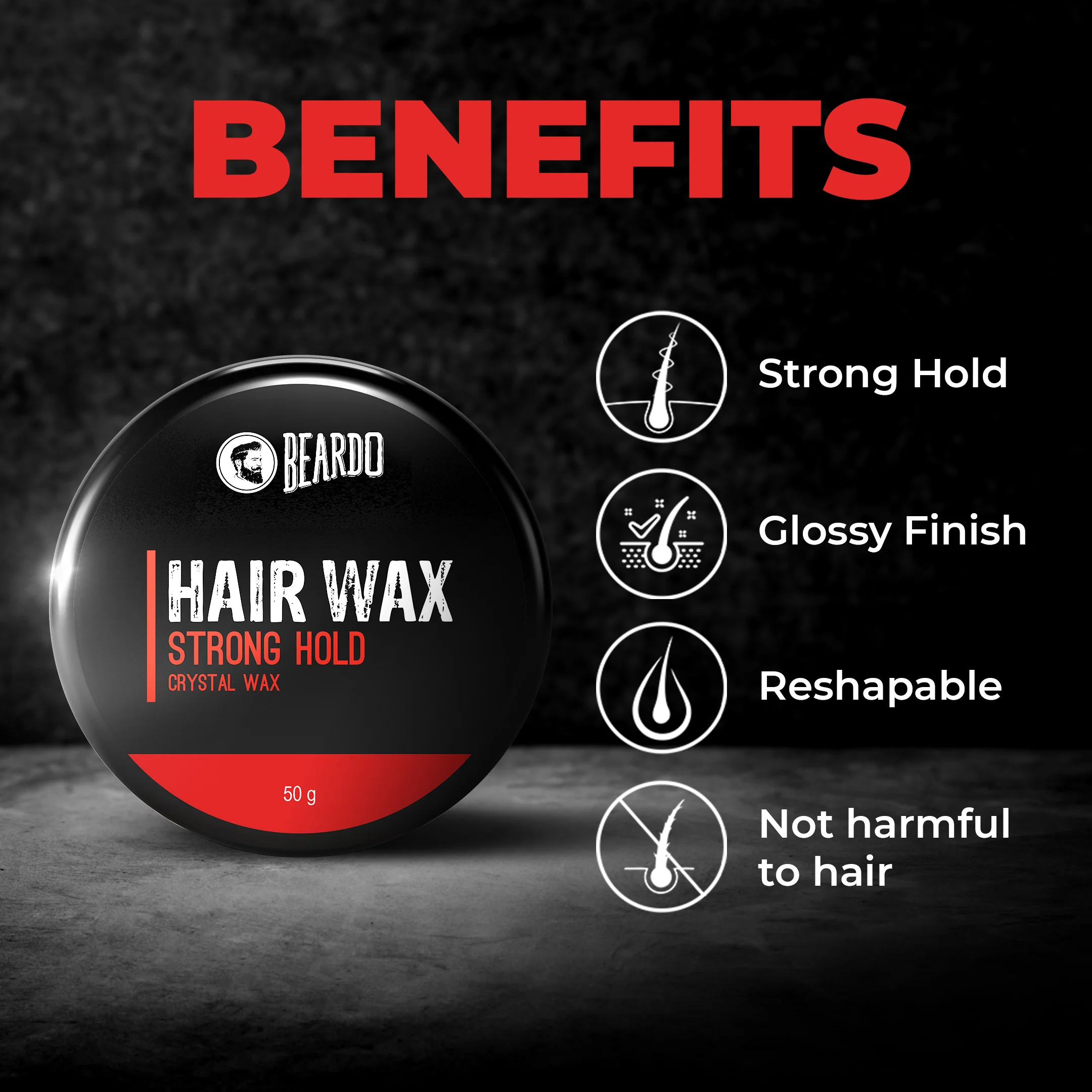 Hair Wax Strong Hold Crystal Gel Wax 50g - Image 2