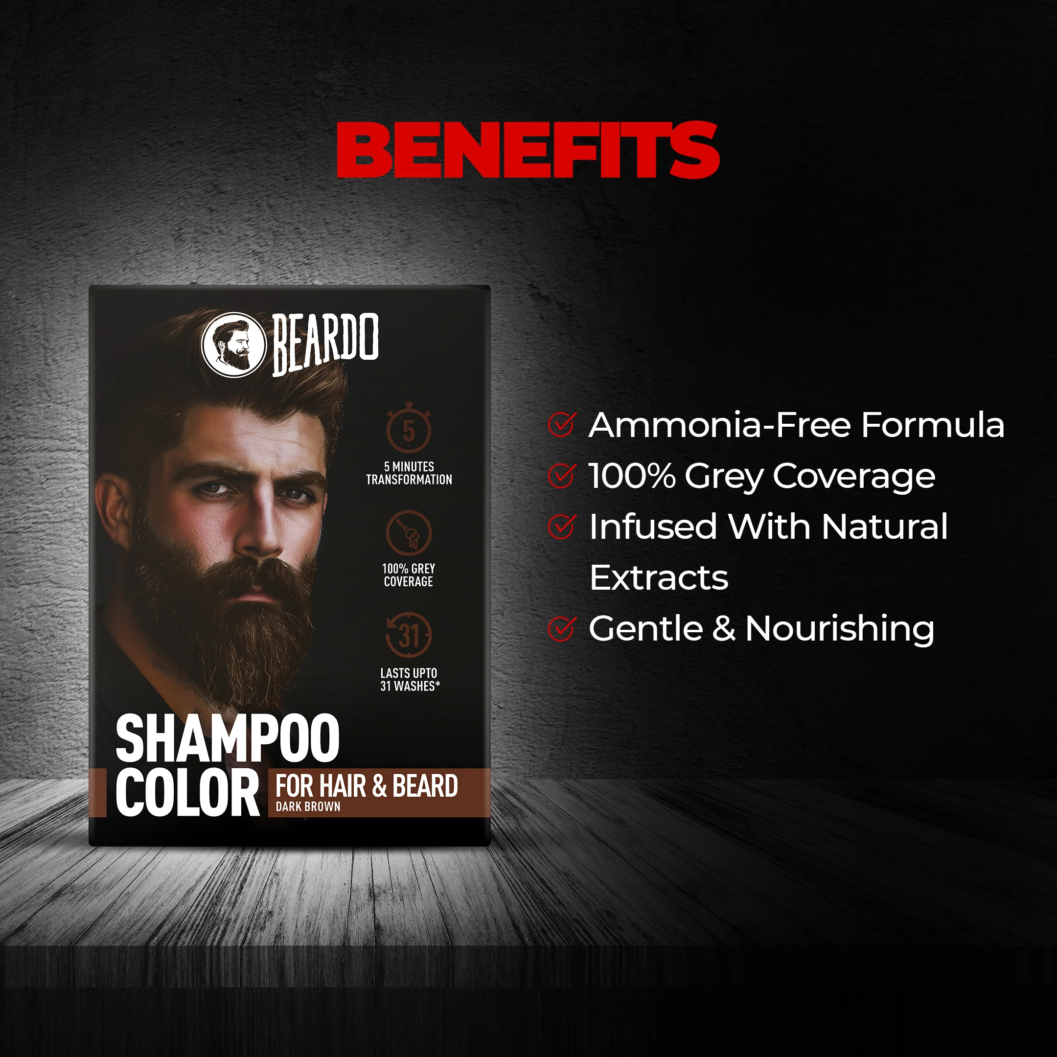 Shampoo Color for Hair and Beard (Dark Brown) - Image 5